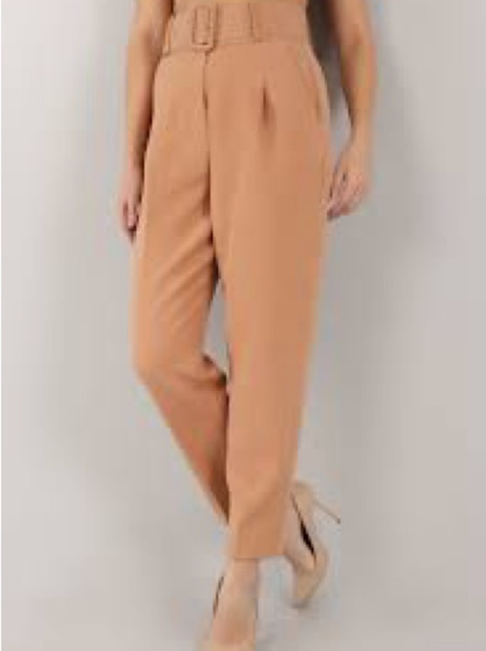 Paperbag Belted Tapered Pants by Papaya